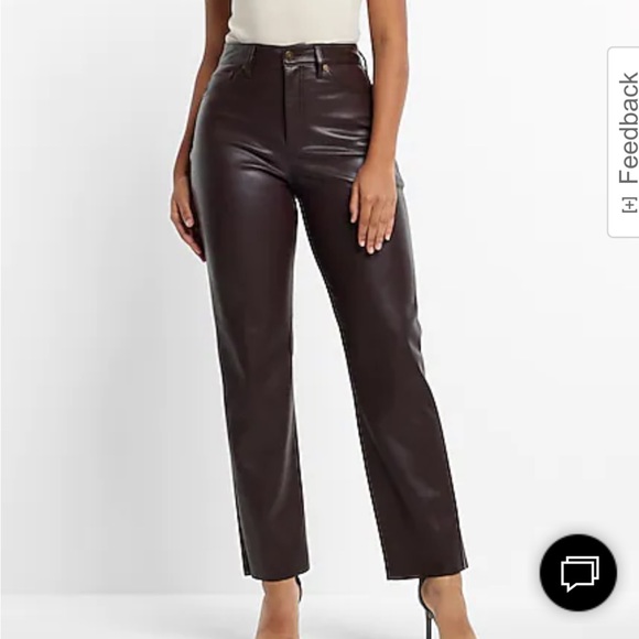Express High Rise Leather Pants - Picture 3 of 8